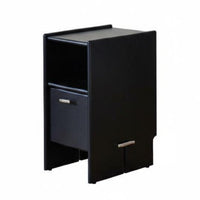 Space-Saving Narrow Bedside Cabinet Modern Design Nightstand Drawer and Shelf Storage Bedroom Furnishing Sturdy Construction for Apartment Dwellers, Homeowners, Students, Small Spaces, Dorm Room, Office