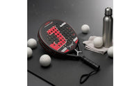 Wrist Strap Carbon Fiber Padel Racket Textured Face Perforated Padel Racket