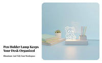 LED Desk Lamp with Pen Holder Great Gift Inspiring Glow Desk Lamp Pen Holder Double Power Supply Acrylic Night Light with Ph Single Stand for Teens