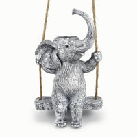 Resin Elephant Planter Gray and White Swing Seat Planter Easy to Hang Outdoor Decoration