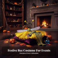 5 Pieces Bee Costume Set Cute Bumblebee Costume Lightweight Tulle Skirt and Wing Attachments Set for Adults, Women, Character Costume Events