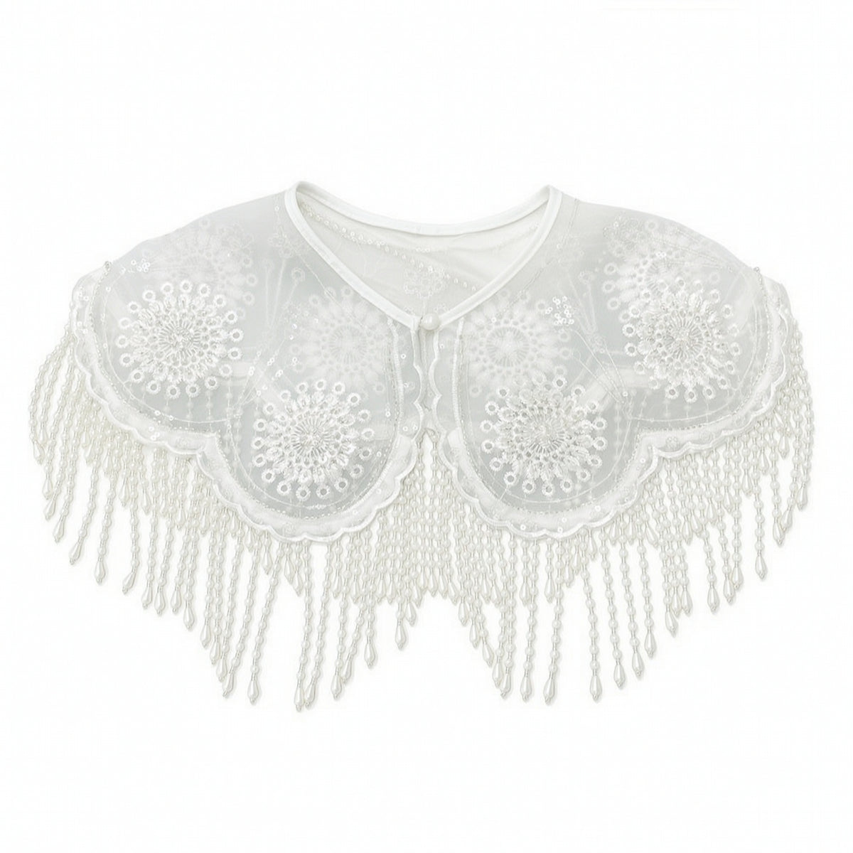 Shoulder Cape Translucent Faux Collar V-Neck for Formal Events, Photo Shoots