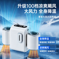 Portable USB Waist Fan with Dual Turbine for Outdoor Cooling