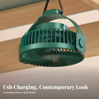 Quiet Operation Portable Hanging Fan Adjustable Speed Rechargeable Mini Fan Hands-Unrestricted Use for Students, Travelers, Dorm Room
