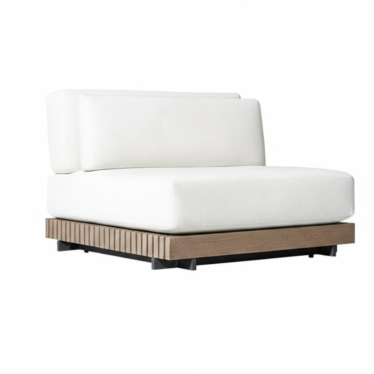 Outdoor Teak Sofa, Premium Solid Wood Patio Furniture, Waterproof Sun-Resistant Modular Set, Garden Villa, Hotel Lounge