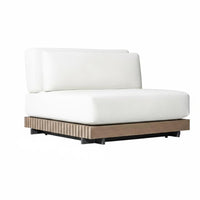 Outdoor Teak Sofa, Premium Solid Wood Patio Furniture, Waterproof Sun-Resistant Modular Set, Garden Villa, Hotel Lounge