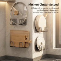 Cabinet Pot Lid Organizer for Kitchen Cupboard Doors, Thickened Carbon Steel Wall Mounted Rack for Chefs