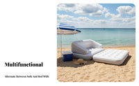 Quick Inflation and Deflation Double transformable Air Bed Indoor & Outdoor Use Flocked Air Lounger long-lasting Inflatable Sofa Ergonomic Design for Travelers, Campers, Families, Travel, Guest Room, spineyard