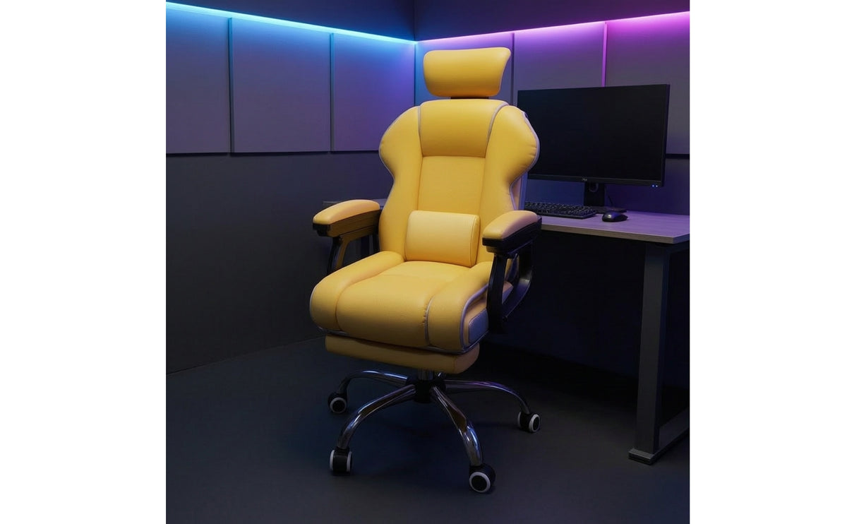 Gaming Chair with Footrest Ergonomic High-Back Gaming Chair Padded for E-Sports Participants, Streamers, Home Office, Bedroom, Study Room