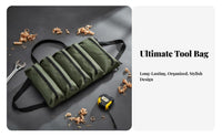 Waterproof Roll-up Tool Bag Long-Lasting Roll up Tool Bag 600D Oxford Material for Repair Technicians, Handymen, Workshop, Garage