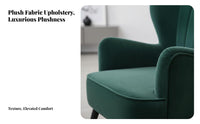 Modern Minimalist Design Upholstered High-Back Armchair High Backrest Support Indoor Furniture Sumptuous Upholstery Accent Chair Thickly Padded Cushion for Salon Owners, Interior Decorators, Bedroom, Reception Area, Dressing Room, Office