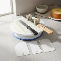 Rotating Design Cake Turntable and Decorating Set All-in-All-Inclusive Cake Turntable Stainless Steel Spatulas Baking Supplies Set Food Grade Material for Home Bakers, Beginners