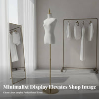 Stable Base Female Half Body Mannequin Easy Assembly Clothing Display Torso Detachable Parts Clothing Display Stand Lightweight for Boutique Owners, Online Sellers, Fashion Designers, Shop Window, Photo Studio, Home Decor