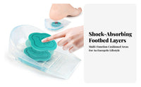 Silicone Heel Pad Cushioned Heel Cup Insert Foot Support Transparent Gridded Underside