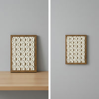 Cord Art with Wooden Frame Compact Framed Textile Art Rectangular Tabletop Decor for Entryway, Study