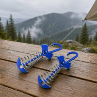 2 Pieces Aluminum Alloy Fishbone Tent Stakes Hooked End Fishbone Tent Stake Compact Outdoor Gear Lightweight for Camping