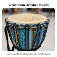 Lightweight Djembe Portable Rope-Tuned Djembe Beginner Friendly African Drum Rich Resonant Sound for Children, Beginners, Music Education, Jam Sessions, Live Performance, Outdoor Gathegaskets