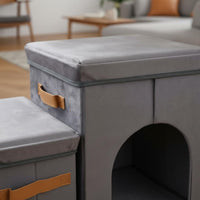 Cat Ladder with Storage Non Slip Textile Safe Climb for Seniors