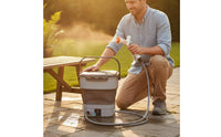 Multi-Purpose Battery Powered Pressure Washer Adjustable Nozzle Collapsible Water Sprayer No Faucet Required Portable Electric Sprayer for Gardening, Car Washing, Camping