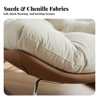 Modern Design Tufted Swivel Lounger Deep Cushioning Accent Chair Wide Seat Indoor Seating High-Density Cushion for Homeowners, Parents, Office Workers, Living Room, Bedroom, Balcony, Reading Nook