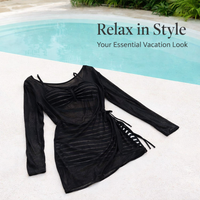 Swimsuit Three-Piece Bikini Set for Plus Size Women, High Waist Padded Bra with Long Sleeves for Water Sports