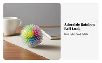 TPR Pressure Relief Sphere Textured Stimulation Rainbow Fruit Sphere Colorful Press Toy Long-Lasting Bouncy for Adults