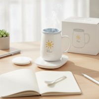 55°C Smart Mug Warmer Set with Ceramic Coffee Cup, Ideal Gift for Beverage Enthusiasts