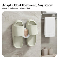 Wall Mounted Slipper Holder Drill Installation Washroom Slipper Organizer Space-Saving Wall Mounted Shoe Rack for Entryway, Bedroom, Cabinet Side