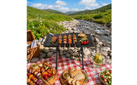 Folding Camping Table Foldable Steel Camping Table Easy to Clean for Barbecue