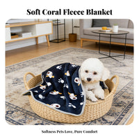 Soft Fleece Pet Blanket Warm Fleece Pet Blanket Cozy Flannel Mat for Indoors, Crate, Travel