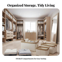 Compartmentalized Clothing Container Stackable Wardrobe storage container With Handles