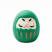 Stylized Face Daruma Figurine Matte Finish Daruma Doll Cartoon-Style Ceramic Figurine Display Piece