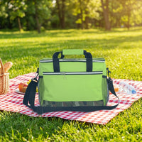Lunch Box and Cool Bag for Delivery Use, Oxford Cloth Camping Bag with Food Bag Pocket, Portable Insulated Shoulder Strap Bag for Women, 15L