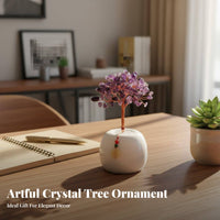 Mineral Prosperity Tree Gemstones Crystal Money Tree Wealth and Prosperity for Teachers, Desktop, Office, Car Dashboard