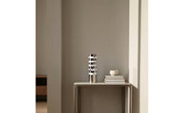 Flower Vase Silver-Toned Metal Vase Sculptural Floral Vessel for Office