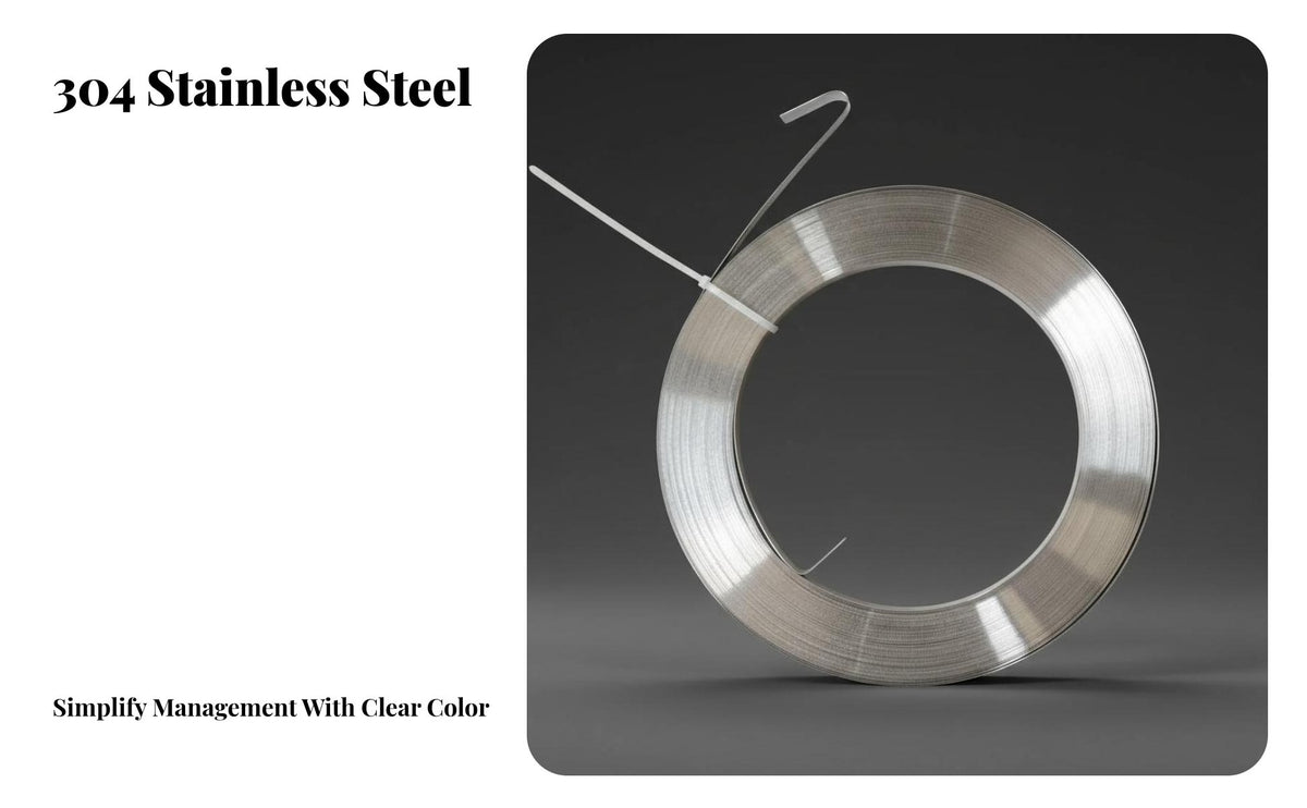 Stainless Steel Banding Strap Resistant Cable Bundling Metal Strap Stainless Steel Strapping Band for Electricians, Technicians, Outdoor Use