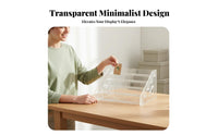 Clear Acrylic Display Stand Space-Saving Multi-Level Pin Holder Easy to Clean Tiered Display Stand for Collectors, Anime Fans, Desktop, Vanity