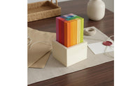 100 Pieces Educational Preschool Stacking Toy Toddler-Friendly Wooden Rainbow Blocks Shape Awareness Color Sorting Structure unrestrictedEnded Play for Preschoolers, Toddlers, Kindergarten