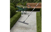 22 Tine Steel Wire Rake Easy Assembly Heavy Duty Metal Yard Rake Lightweight
