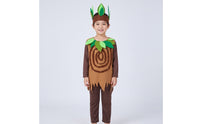 Three-Piece Tree Costume with Headpiece Leafy Tree Costume Long-Sleeve Apparel for Children, Halloween