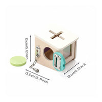 Hand-Eye Coordination Educational Method Lock Box Fine Movement Skills Busy Box Toy Color Recognition Wooden Activity Cube for Preschool