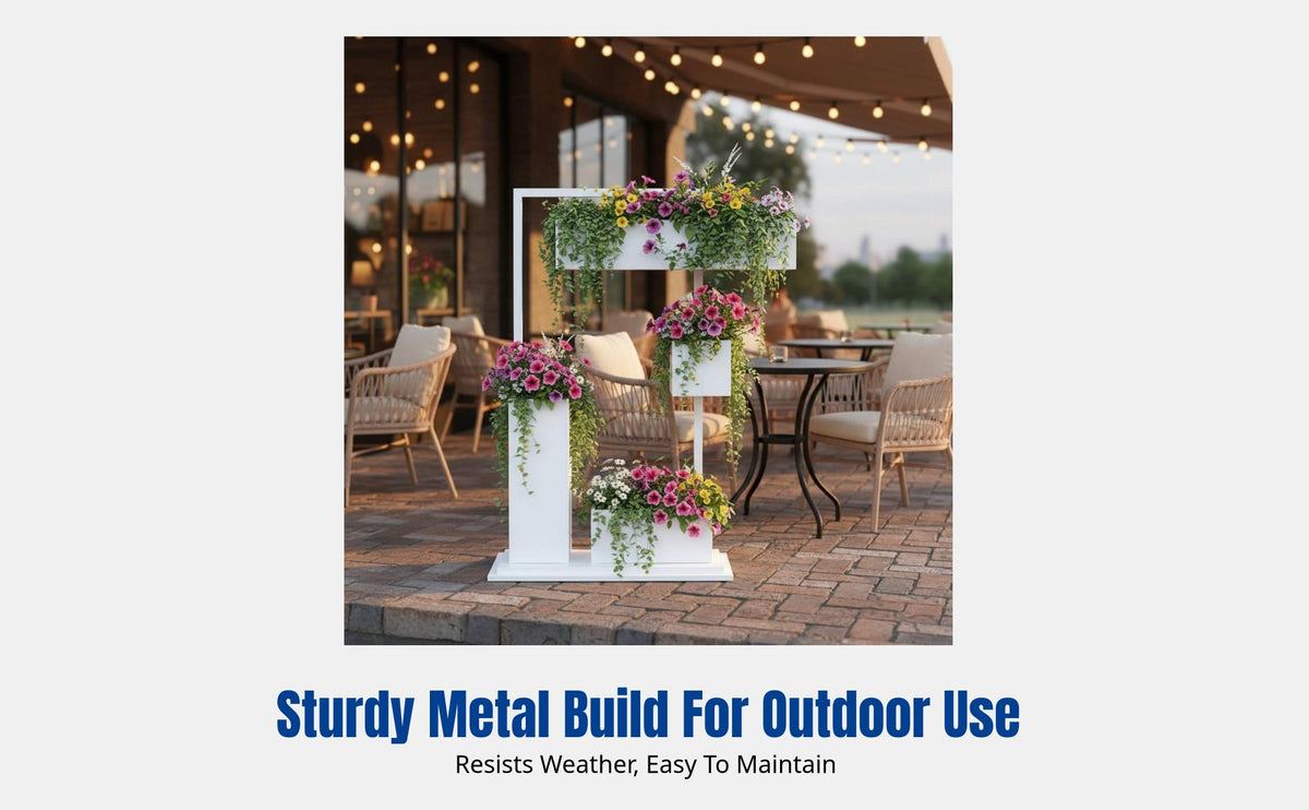 Metal Planter Box, Multi-Tier Flower Rack, Outdoor Garden, Restaurant Divider, Modern Pot Stand