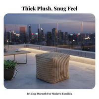 Plush Texture Square Pouf snug Comfortable Floor pillow Elegant Design Low Stool adaptable Seating for Homeowners, Apartment Dwellers, floor seating area Room, Balcony, Bedroom, Lounging