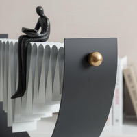 Creative Person Statue Artistic Modern Metal Statue Light Luxury Style Abstract Figure Sculpture for Living Room, Entryway