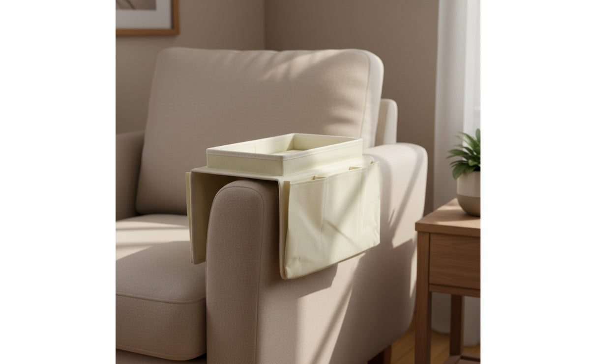 Sofa Armrest Organizer Deluxe Sofa Organizer with Tray Multi-Compartment for Living Room