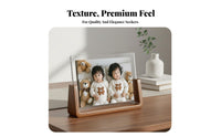 Wooden Base Acrylic Frame Minimalist Design Wooden Base Picture Frame Hand-Polished Wood Photo Stand for Desktop, Office