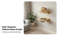 Solid Wood Wall-Mounted Cat Tree Space-Saving Cat Wall Furniture Integrated Design for Pet Lovers, Apartment Dwellers, Small Areas, Indoors, Apartments, Living Room