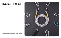 Heavy-Duty Fall Protection Connection Rope Long-Lasting Double Hook Safety Lanyard Wear-Resistant for Construction Workers, Technicians
