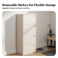 Space-Saving Enclosed Shoe Cabinet Large Capacity Multi-Tier Tipping Shoe Cabinet Minimalist Design Footwear Rack Easy Assembly for Apartment Dwellers, Homeowners, Families, Entryway, Small Areas, Hallway, Living Room