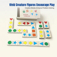 Wooden Creature Tile Game, Preschool Blocks, Colorful Shape Matching, Early Learning Game